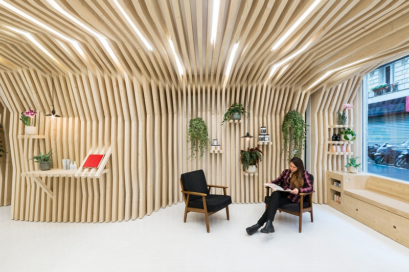 Joshua Florquin Gives A Relaxing Forest Vibe To This Beauty Salon